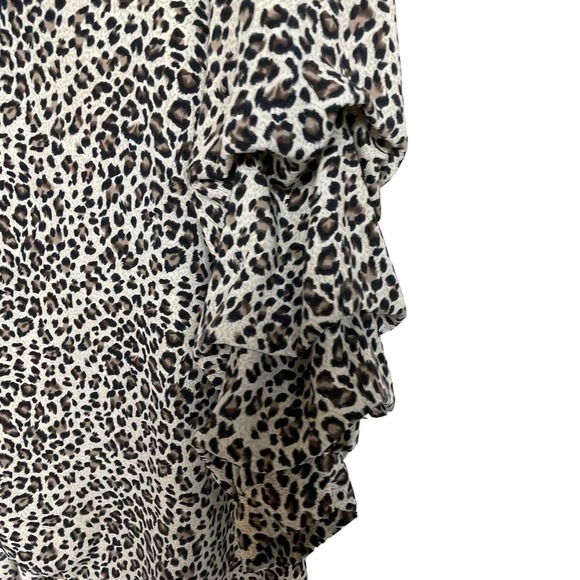 Ali Miles Animal Print High Low Tunic Top Size S Tiered Balloon Sleeve - Picture 5 of 7